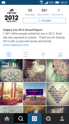 Calgary Zoo Instagram Jahresbericht